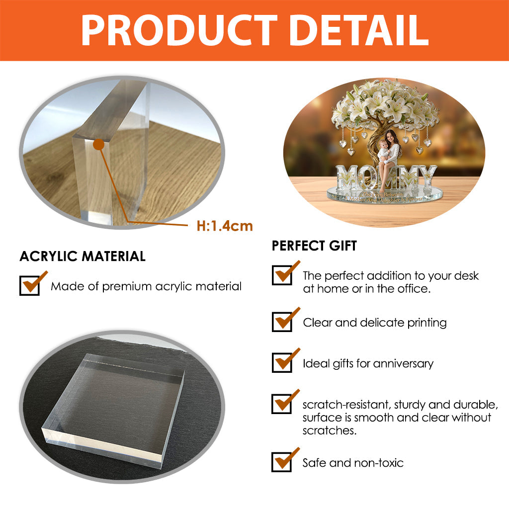Individuell gestaltete Acrylplakette mit Foto Ihrer Wahl – Personalisierte Mutterplakette in individueller Form