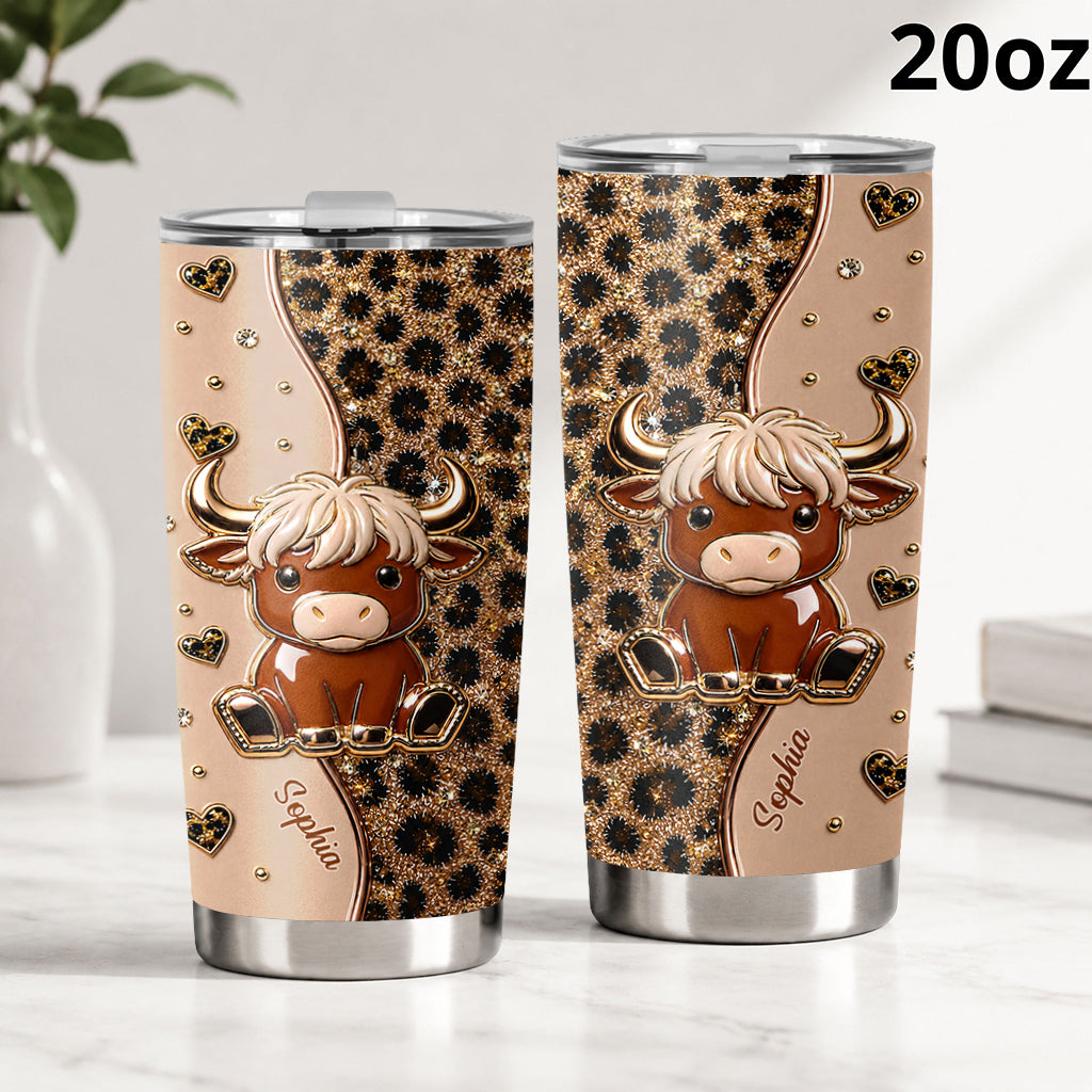 Cute Highland Cow - Personalized Highland Cow Tumbler