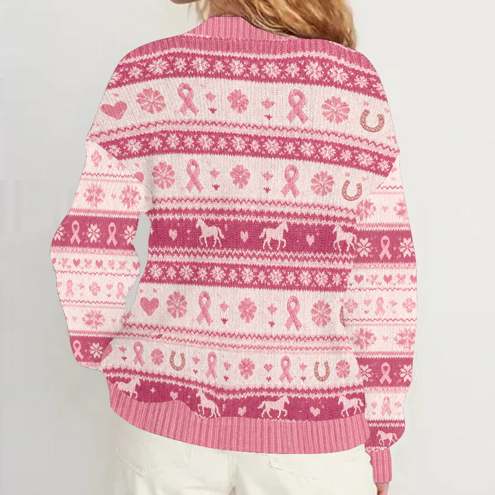 Im Oktober tragen wir Pink - Personalisierter Cardigan für Brustkrebsbewusstsein