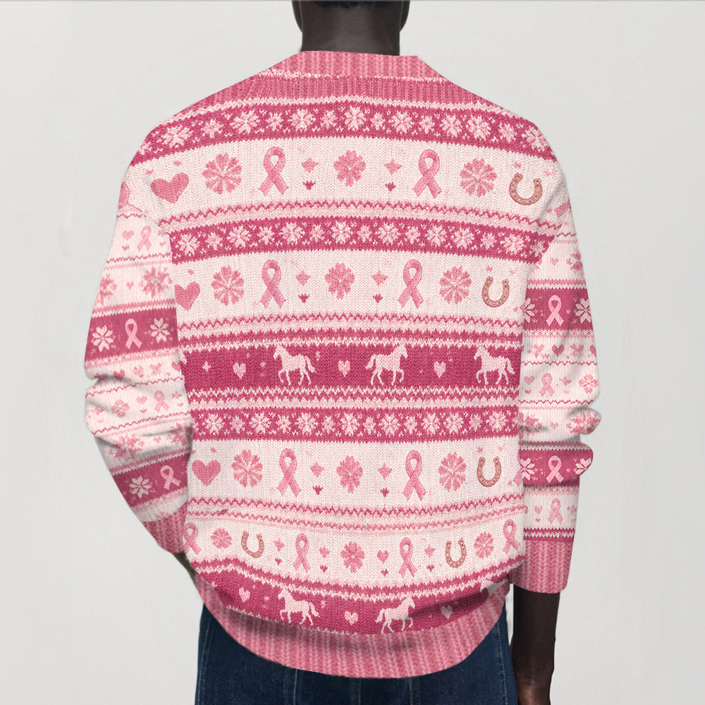 Im Oktober tragen wir Pink - Personalisierter Cardigan für Brustkrebsbewusstsein