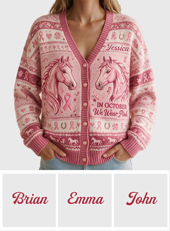Im Oktober tragen wir Pink - Personalisierter Cardigan für Brustkrebsbewusstsein