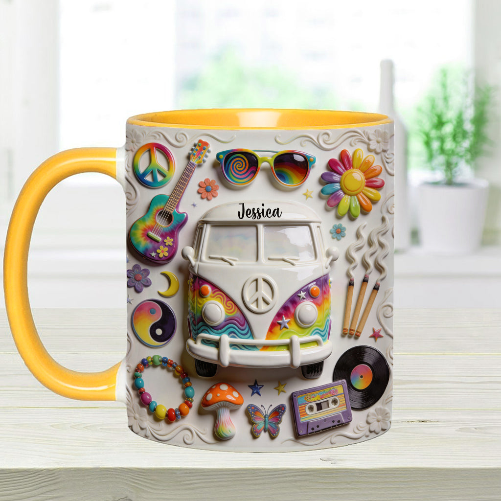 Love Hope Peace - Personalized Hippie Accent Mug & Coaster