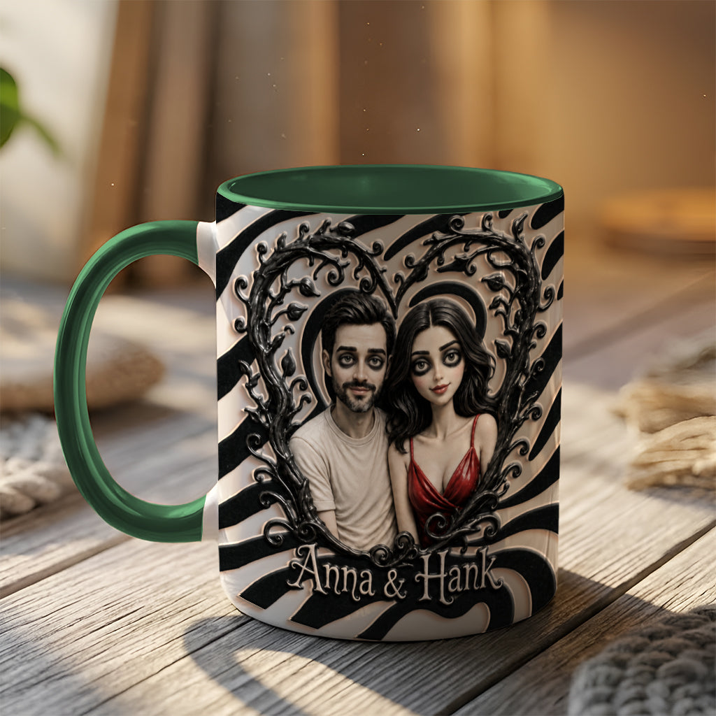 Spooky Couple Gift For Halloween - Personalized Couple 3D Printed Accent Mug