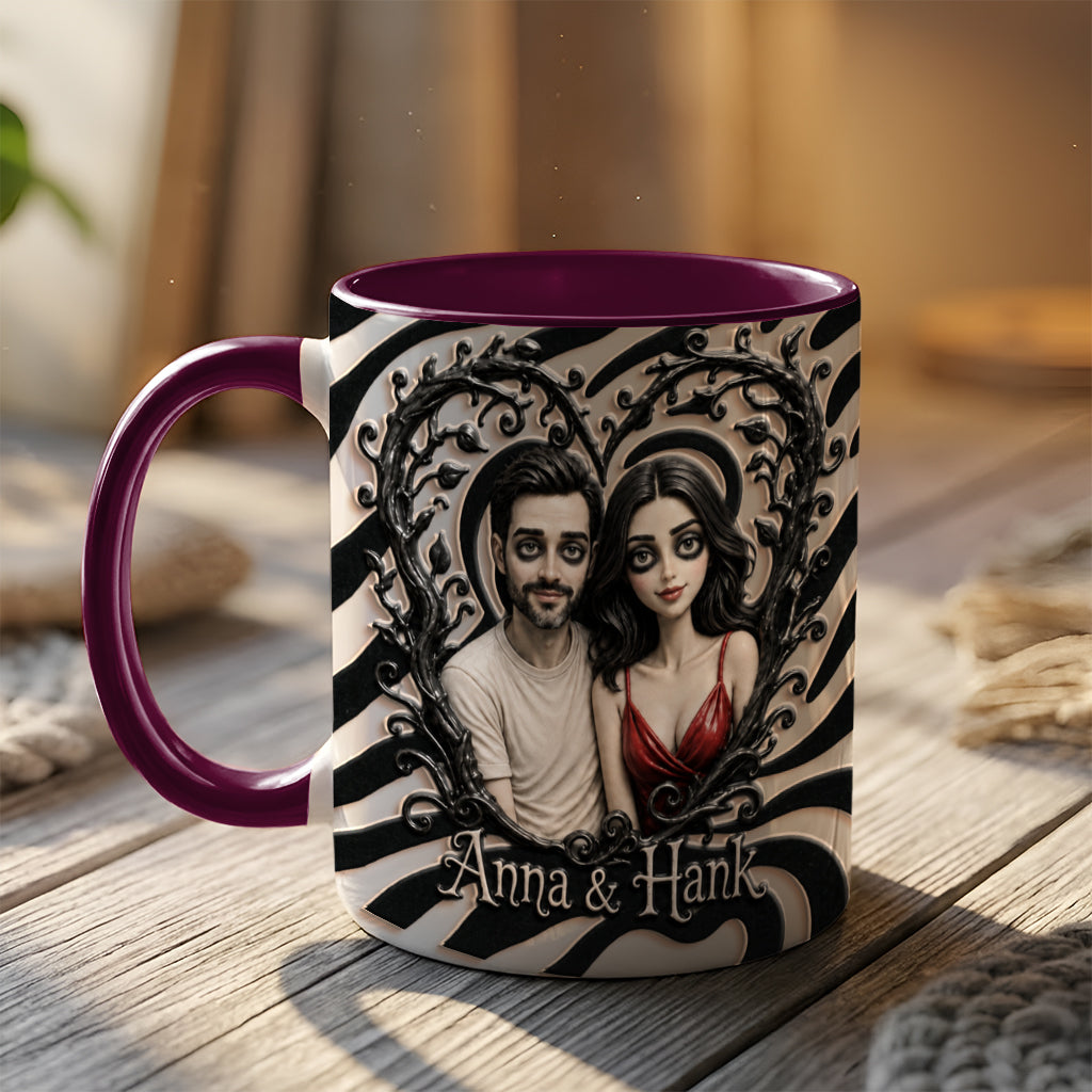 Spooky Couple Gift For Halloween - Personalized Couple 3D Printed Accent Mug