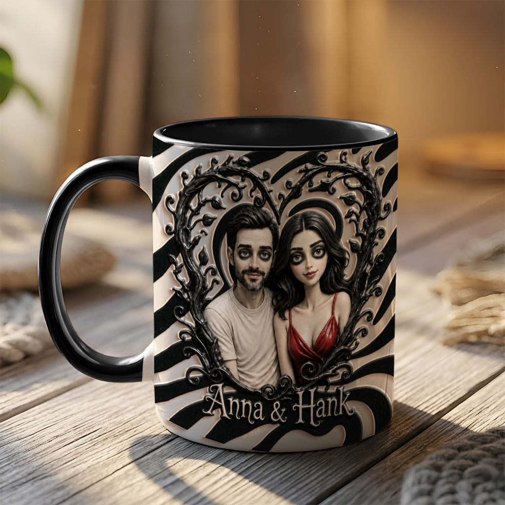 Spooky Couple Gift For Halloween - Personalized Couple 3D Printed Accent Mug