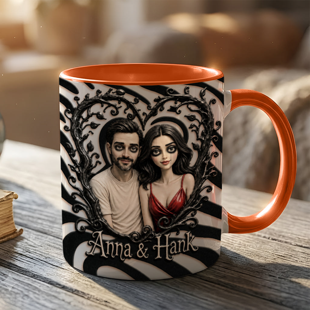 Spooky Couple Gift For Halloween - Personalized Couple 3D Printed Accent Mug