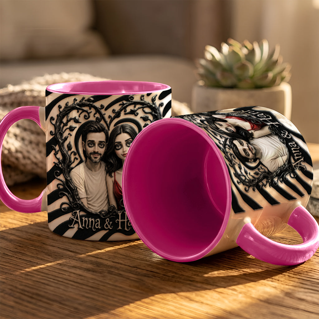 Spooky Couple Gift For Halloween - Personalized Couple 3D Printed Accent Mug