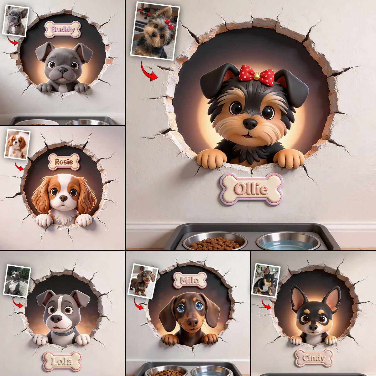 Décalcomanie Murale Personnalisée - Photo de Chien