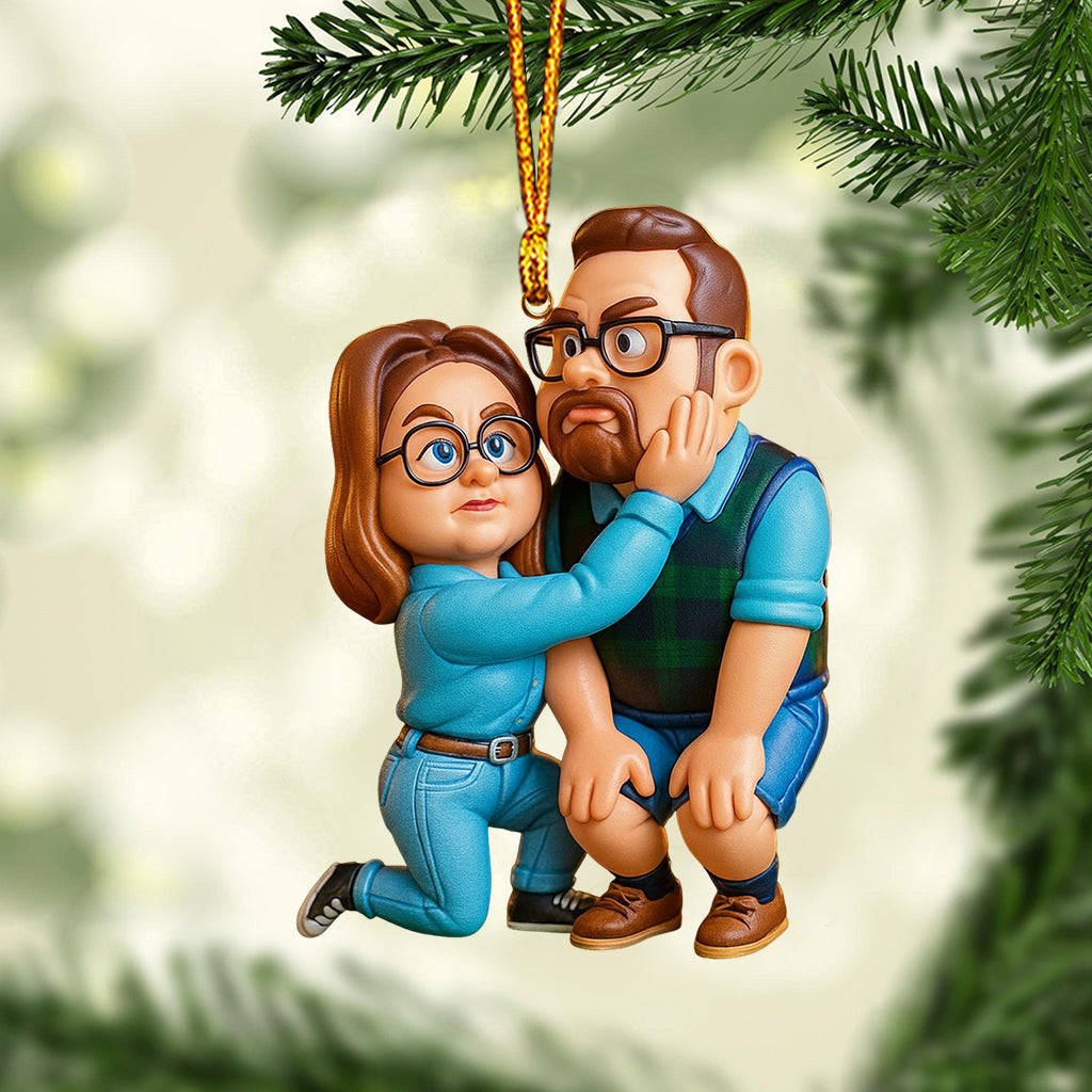 Funny Gift Cartoonish Exaggerated Mascot Style - Personalized Ornament