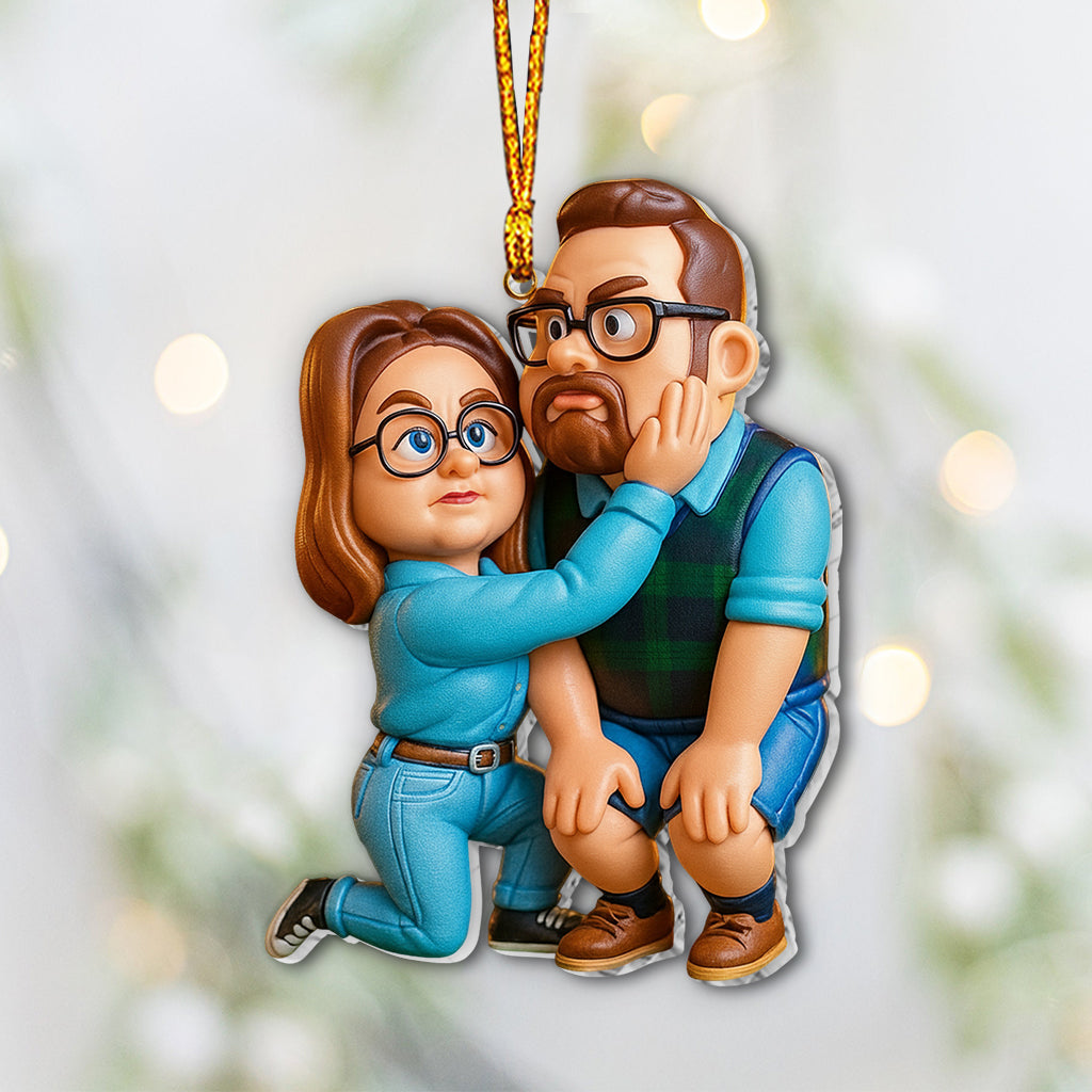 Funny Gift Cartoonish Exaggerated Mascot Style - Personalized Ornament