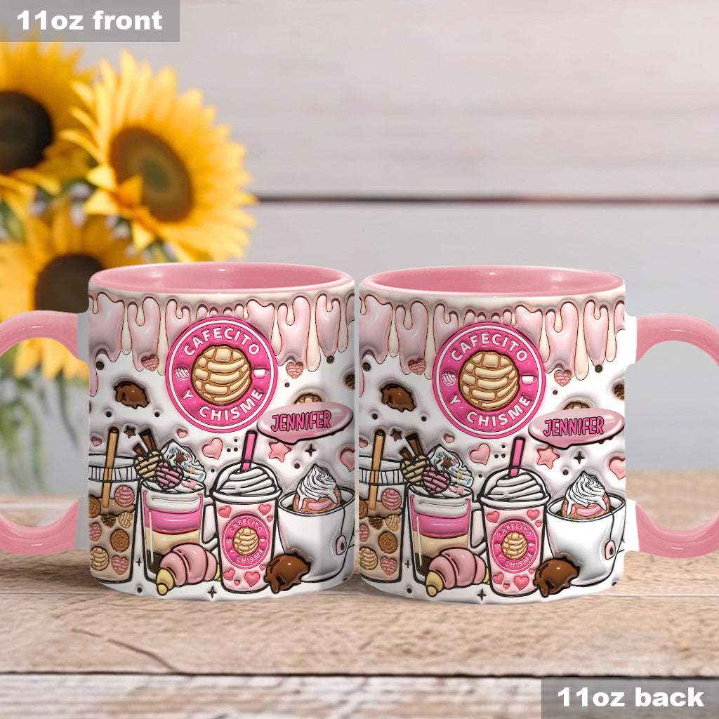 Cafecito Y Chisme – personalisierte Kaffee-Akzent-Tasse