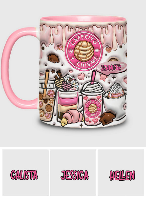 Cafecito Y Chisme – personalisierte Kaffee-Akzent-Tasse