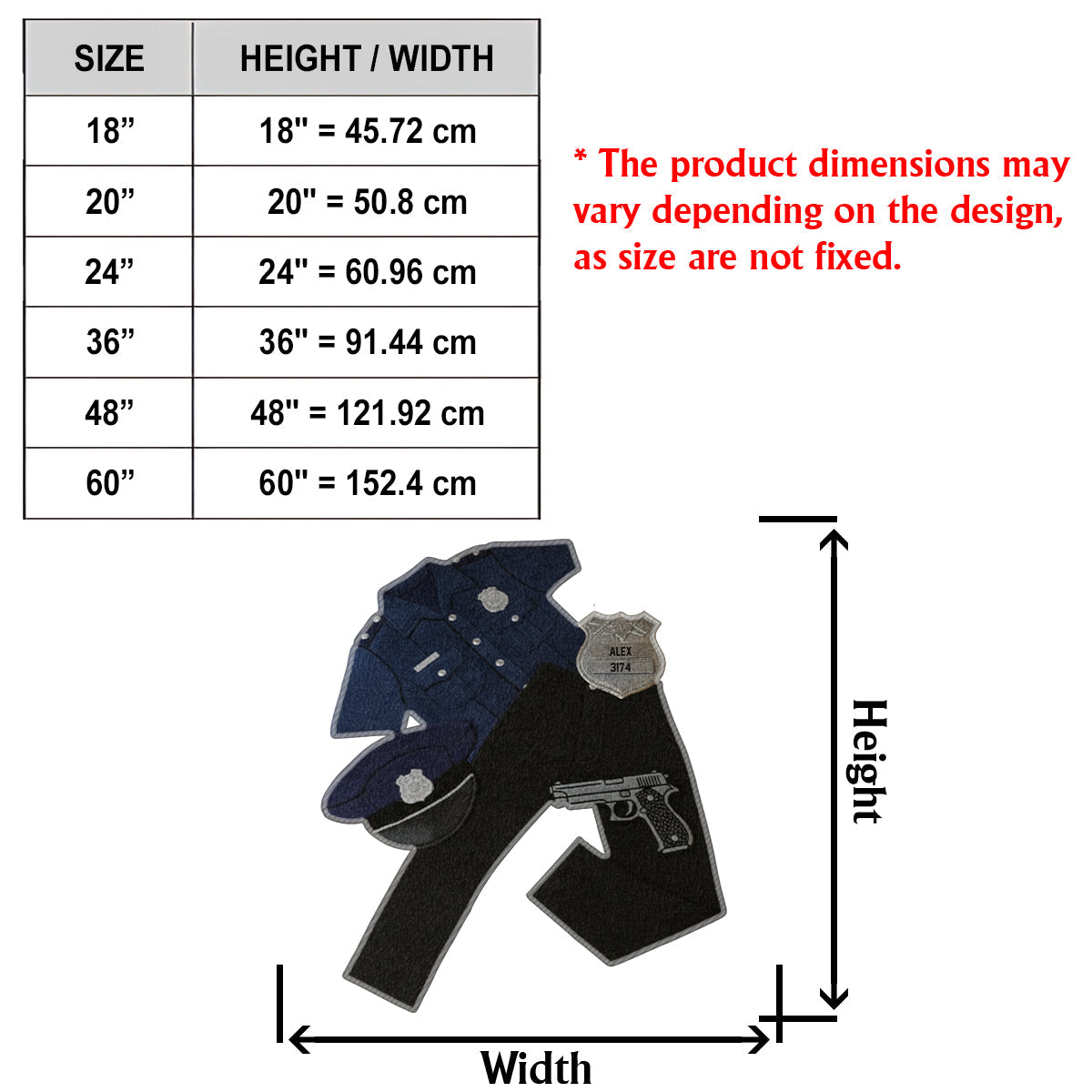 Police Outfits - Personalized Police Officer Non-Slip Tufted Rug