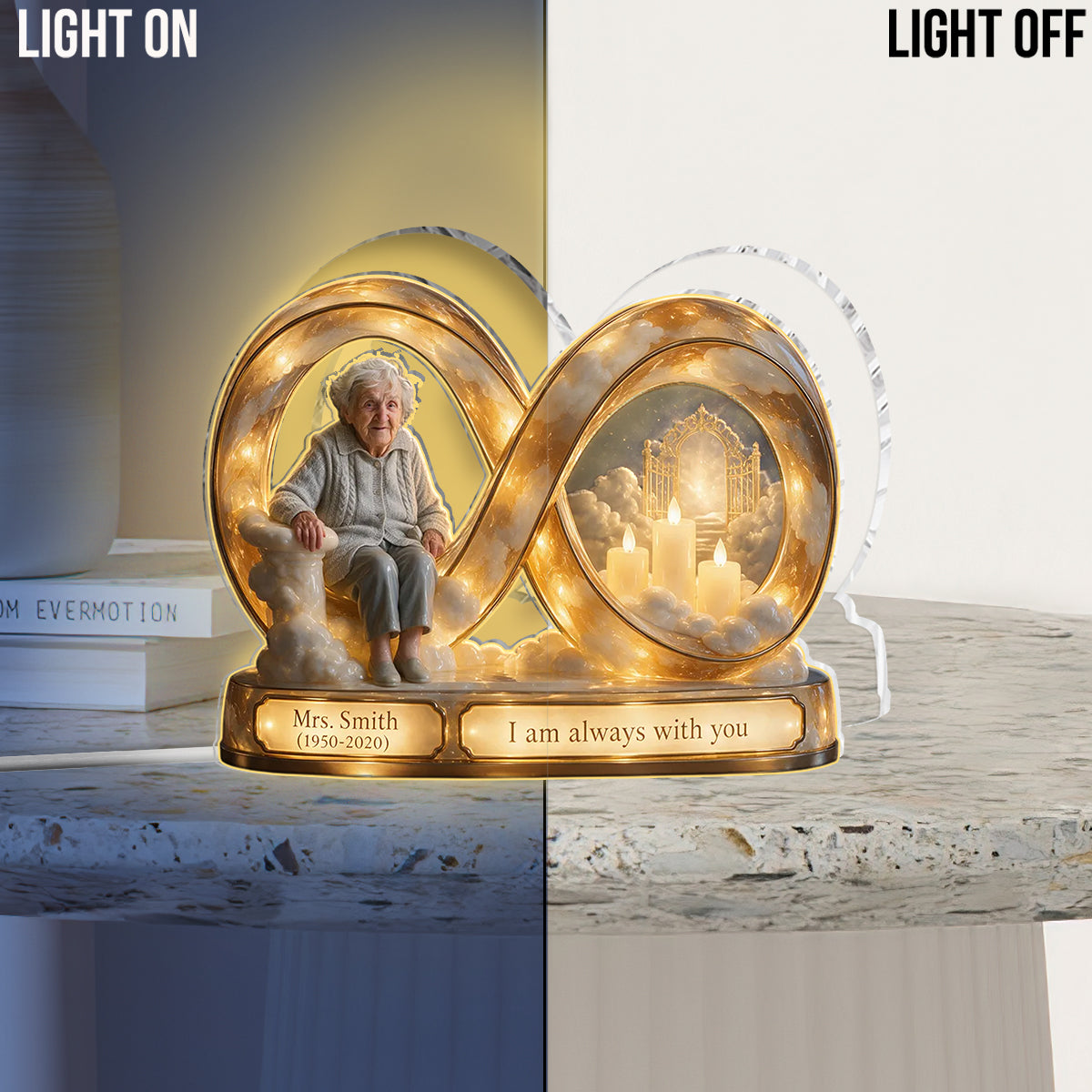 Cadeau commémoratif personnalisé, un bel objet pour honorer un être cher - Lampe de nuit LED acrylique personnalisée