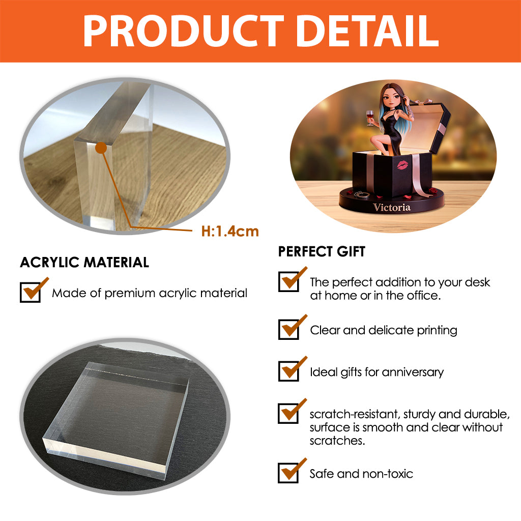 Gift For Him - Personalized Couple Custom Shaped Acrylic Plaque