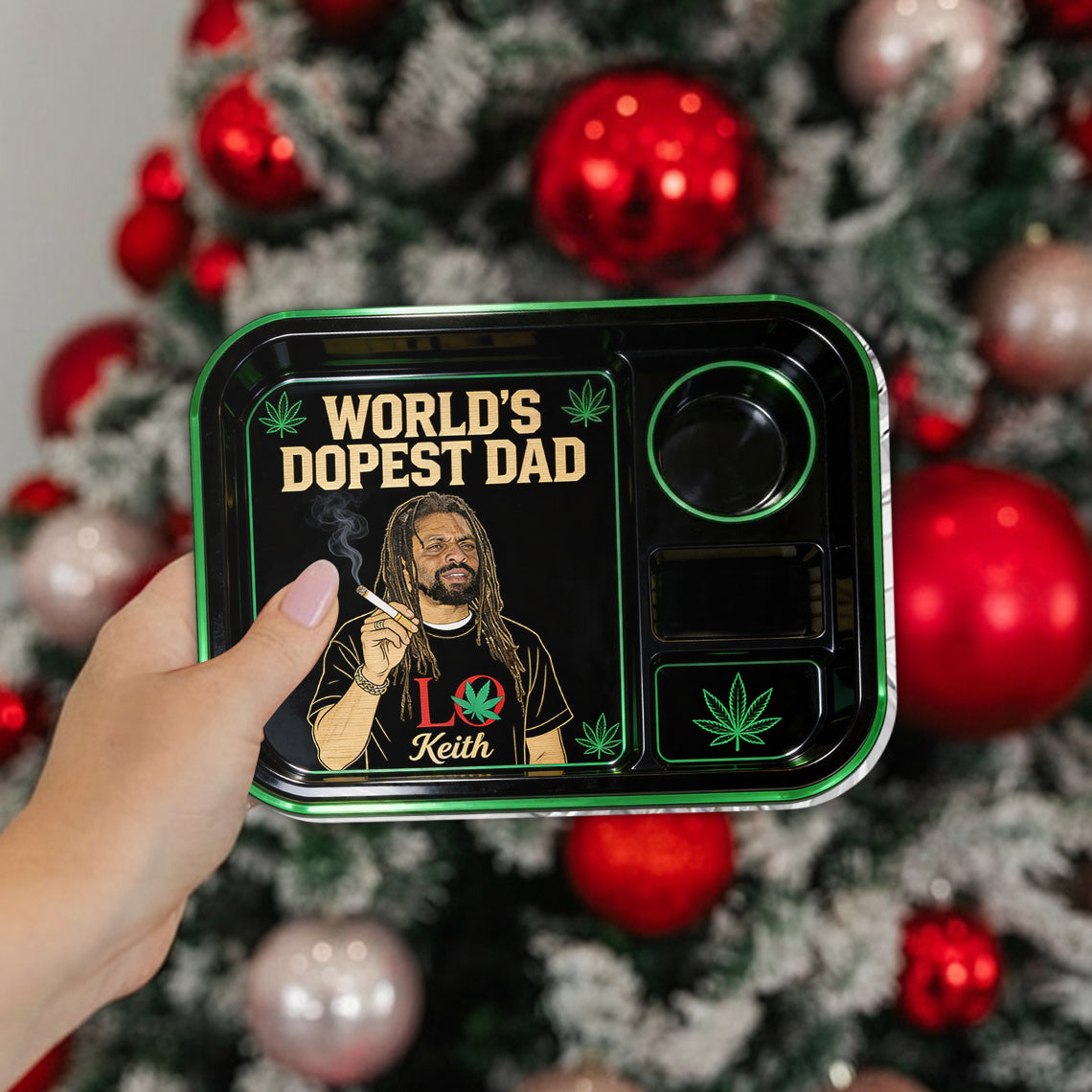 Personalisierbares Rolling Tray aus Ihrem Foto, Geschenk für den coolsten Papa - Individuelles Weed Catch-All Tray