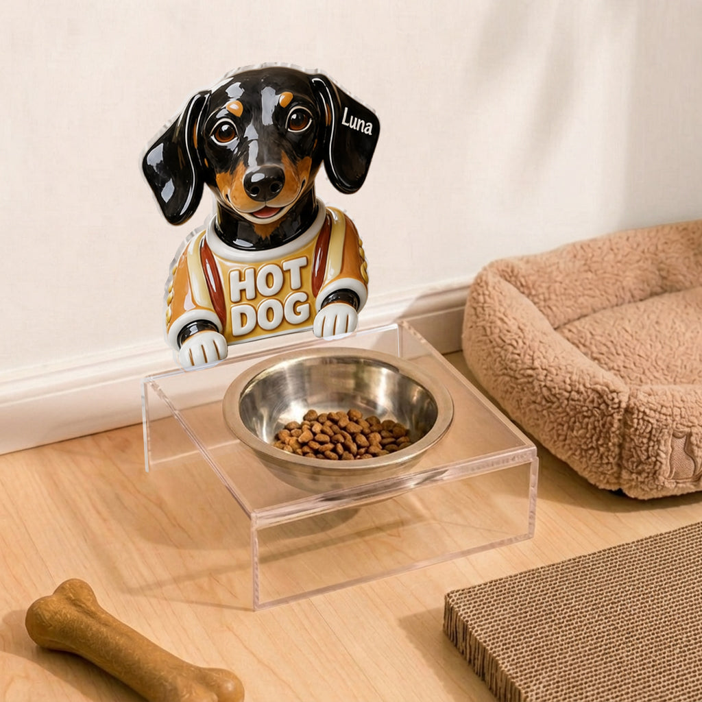 Dinner & Drinks Pet Food And Water Bowl - Personalized Dog Pet Feeder