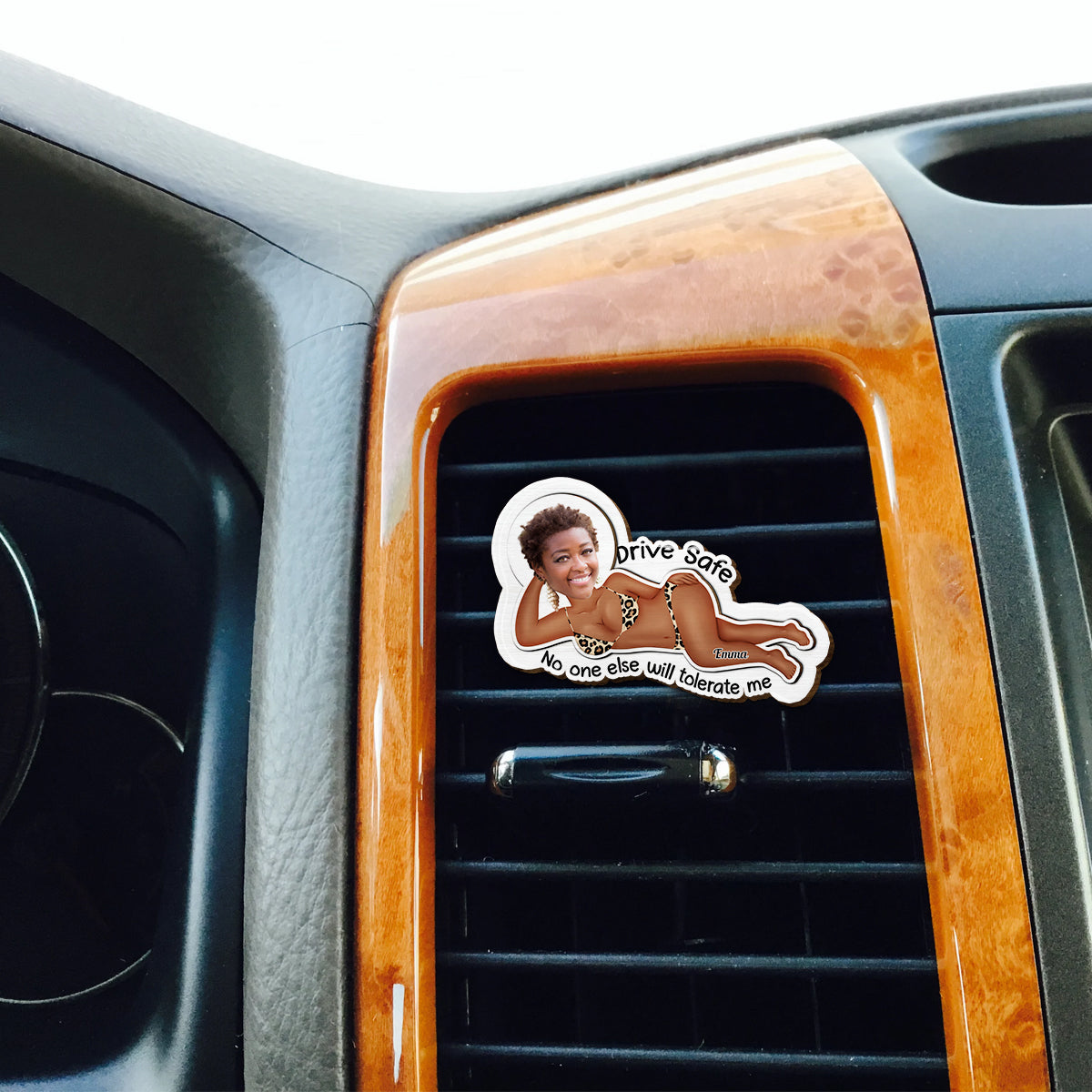 Drive Safe, No One Else Will Tolerate Me - Personalized Couple Shaped Car Visor Clip