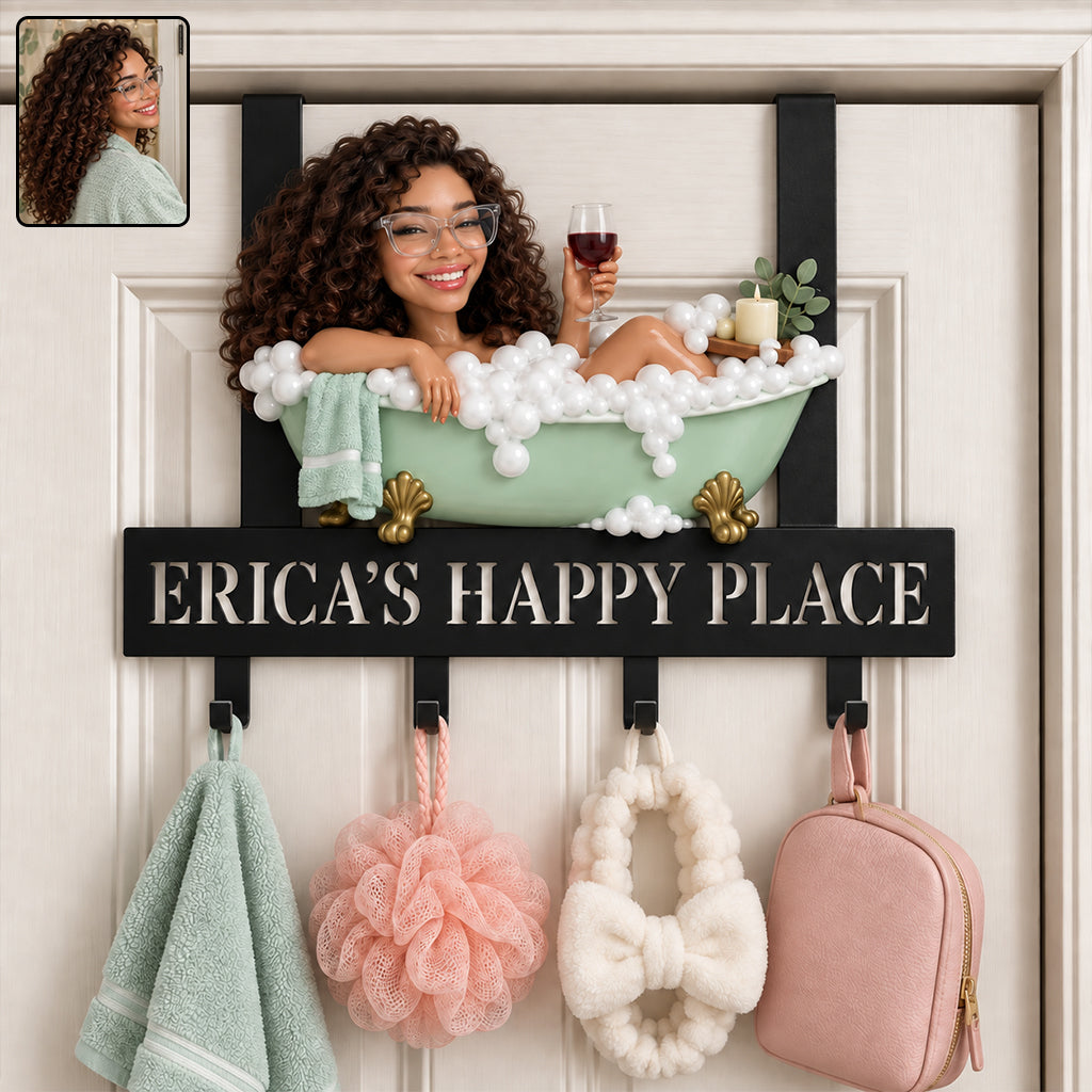 My Bathroom Gift For Friends, Family Members - Personalized Self Love Metal Door Hooks