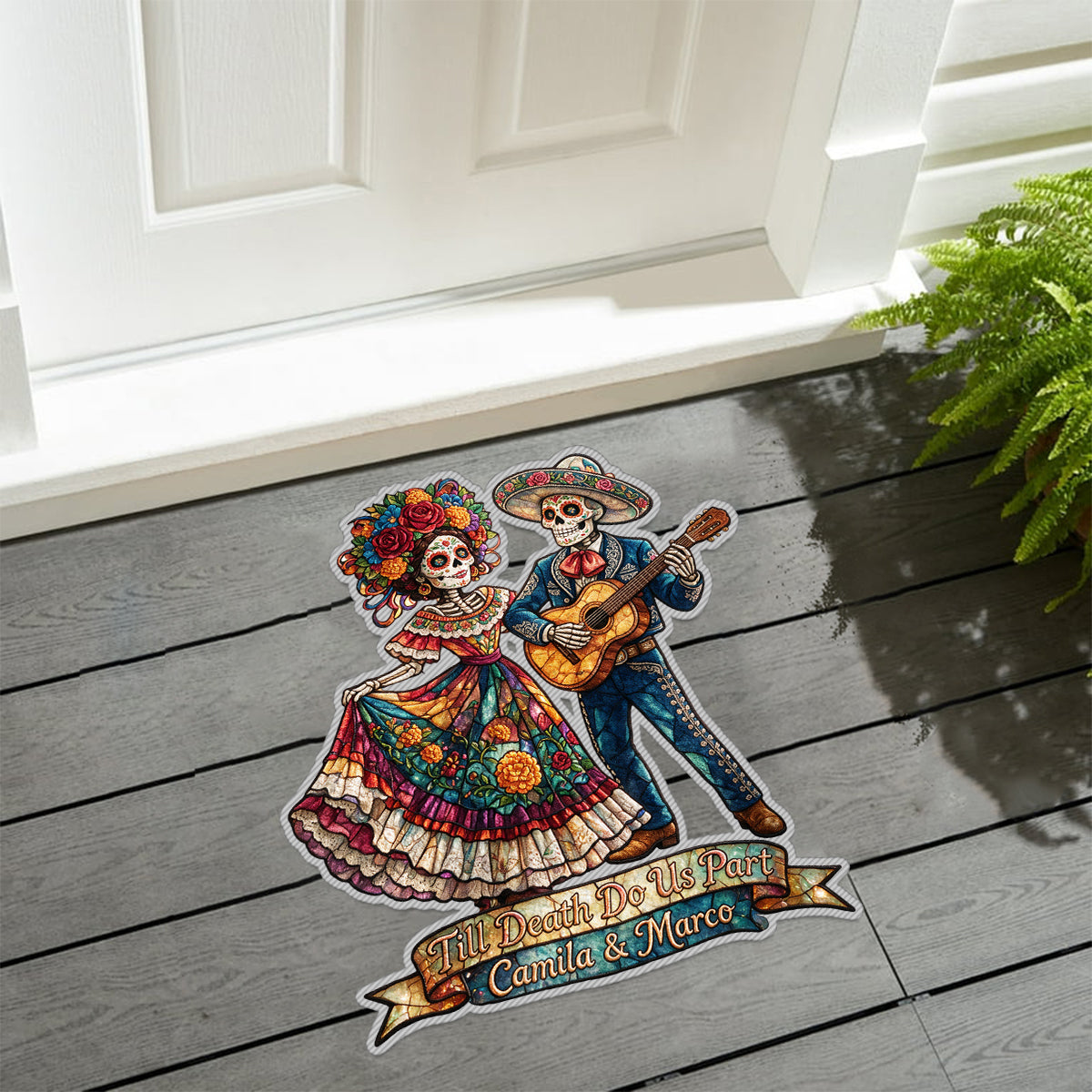 Till Death Do Us Part - Personalized Couple Non-Slip Tufted Rug
