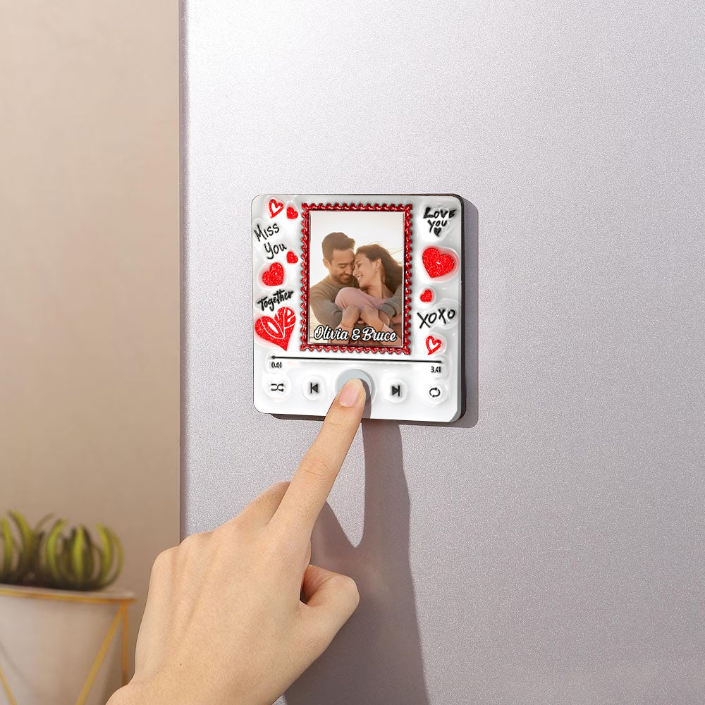 Transform Your Love Into A Song - Personalized Couple Music Fridge Magnet