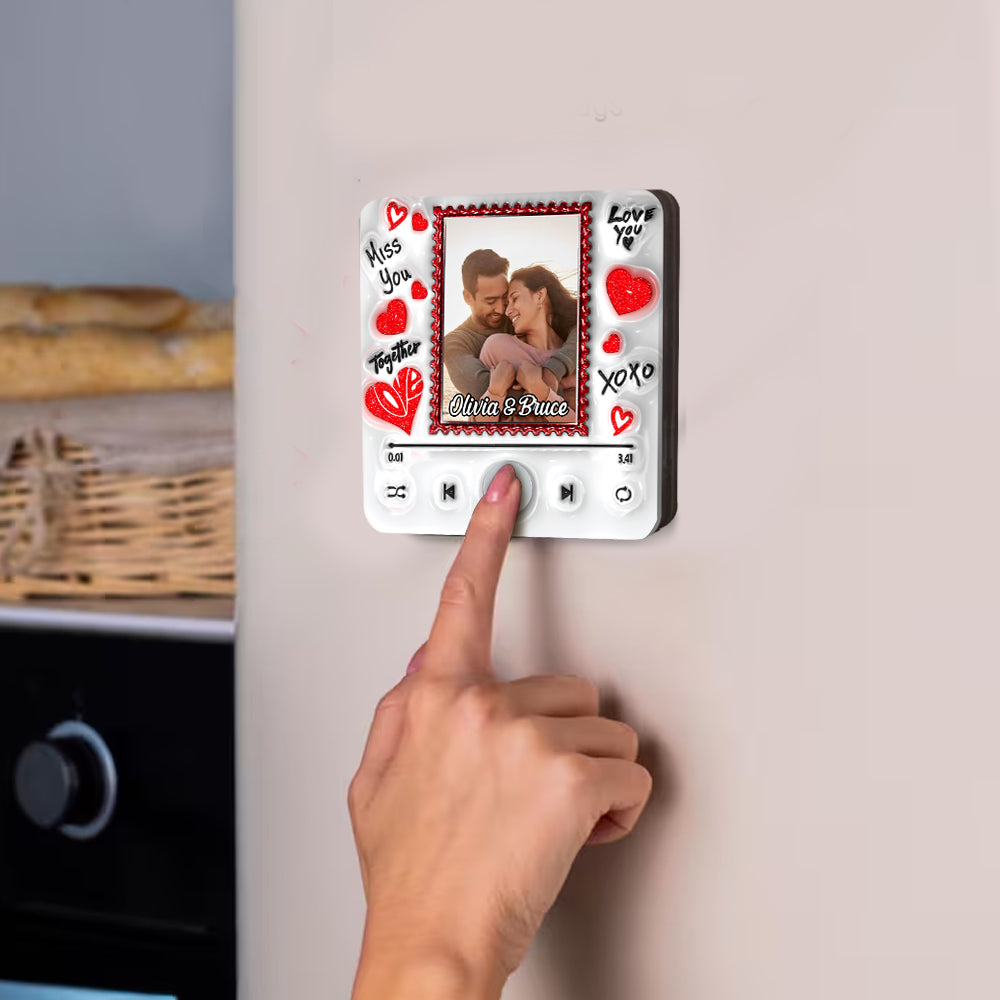 Transform Your Love Into A Song - Personalized Couple Music Fridge Magnet