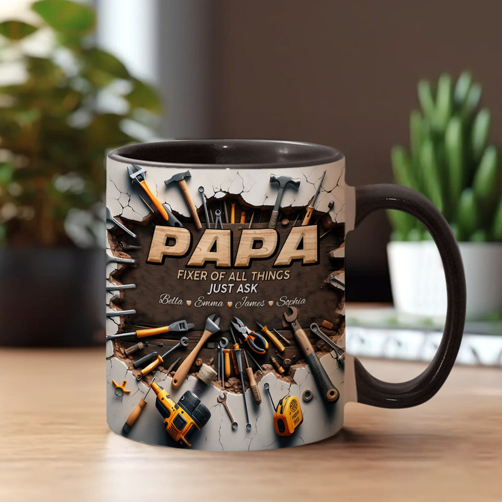 Best Dad/ PaPa Ever - Personalized Father Accent Mug