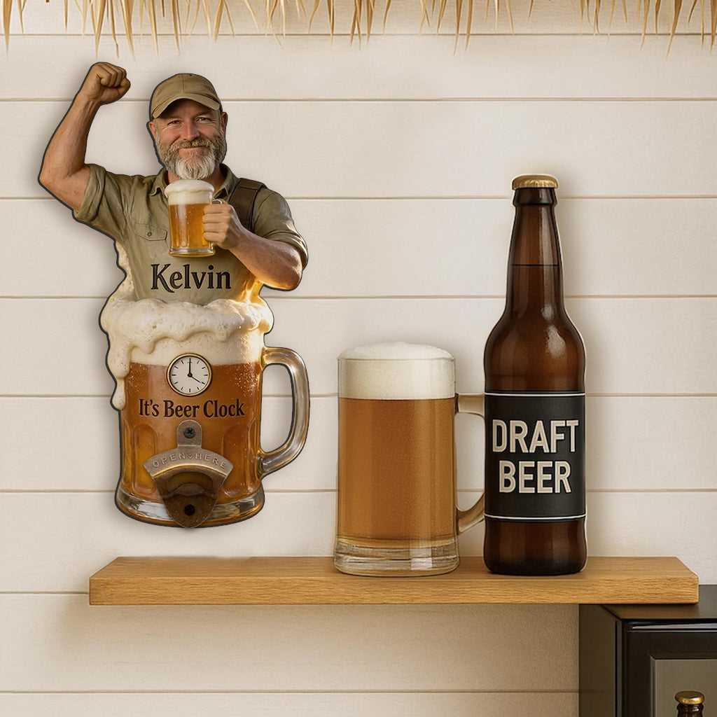 Es ist Bierzeit - Personalisierter Wand-Flaschenöffner