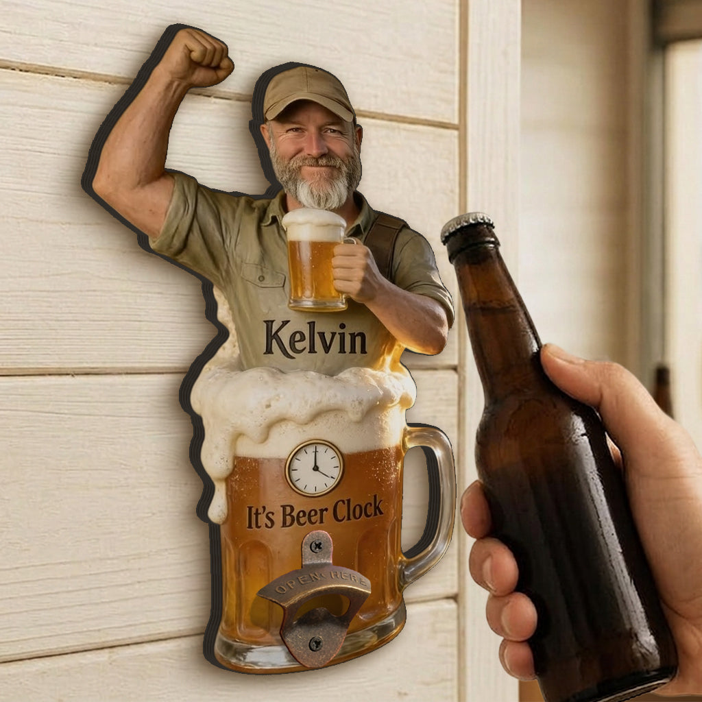 Es ist Bierzeit - Personalisierter Wand-Flaschenöffner