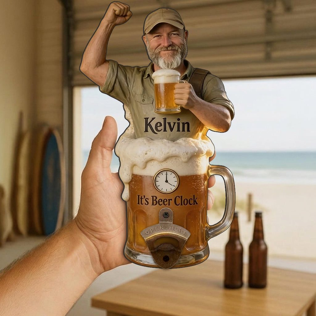 Es ist Bierzeit - Personalisierter Wand-Flaschenöffner