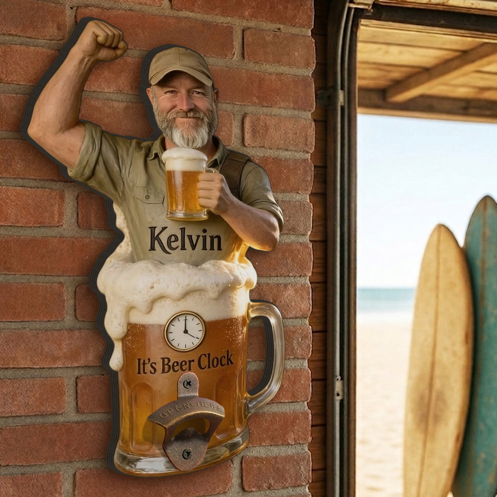 Es ist Bierzeit - Personalisierter Wand-Flaschenöffner
