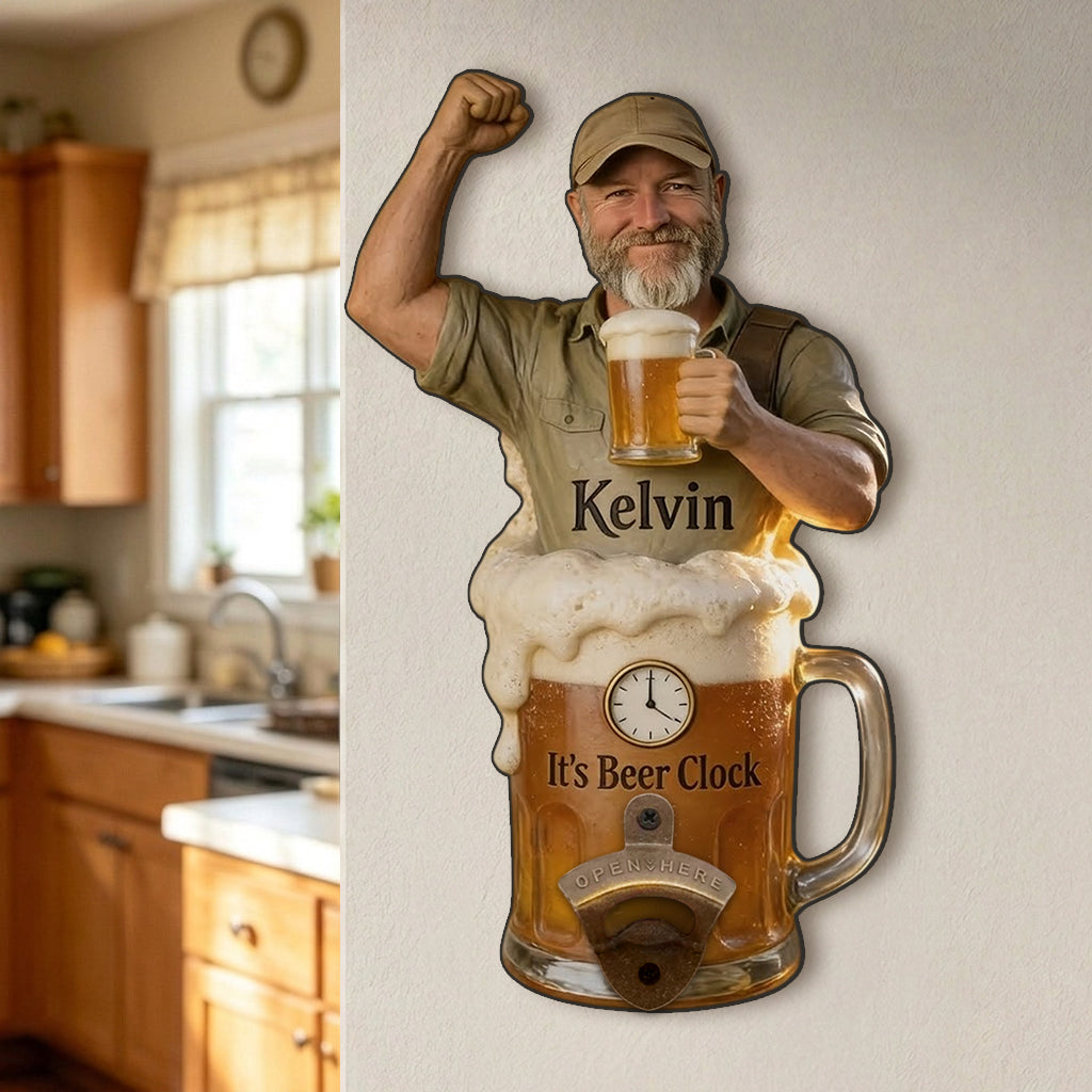 Es ist Bierzeit - Personalisierter Wand-Flaschenöffner