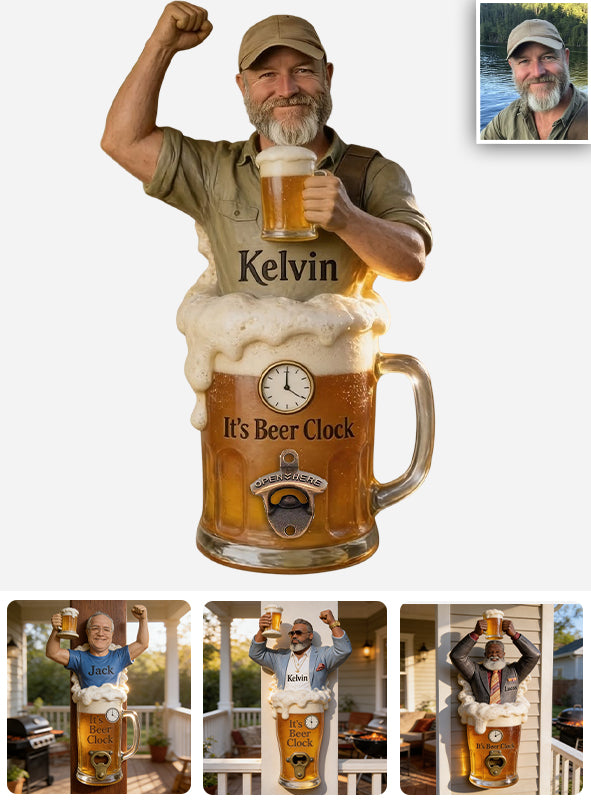 Es ist Bierzeit - Personalisierter Wand-Flaschenöffner
