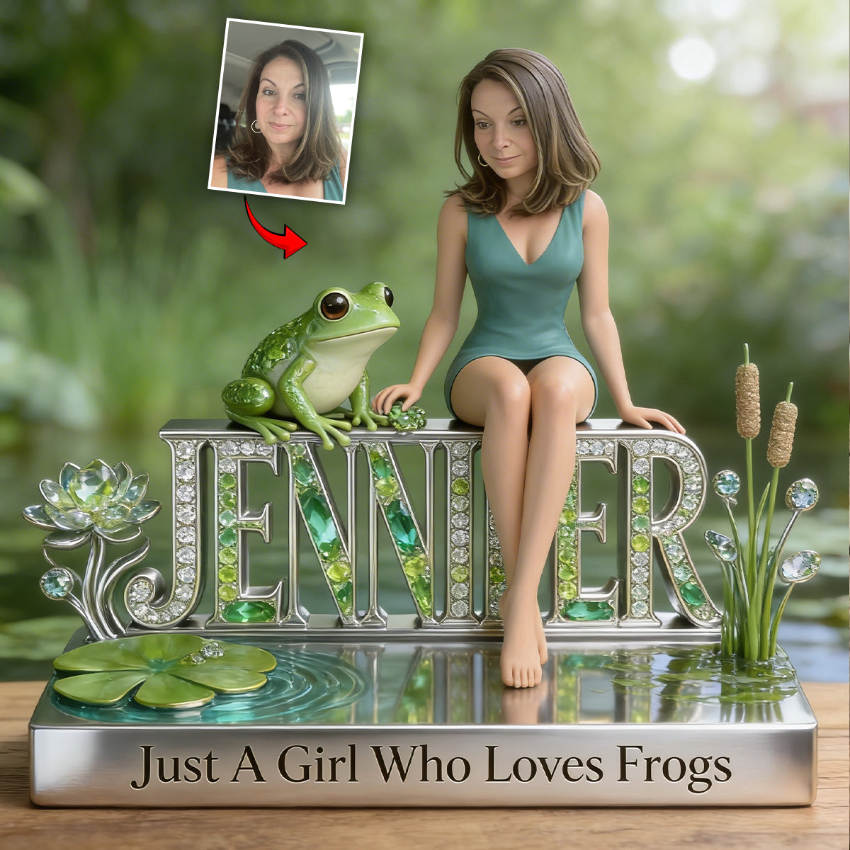 Ein Mädchen, das Frösche liebt - Personalisierte Frosch Acrylplakette