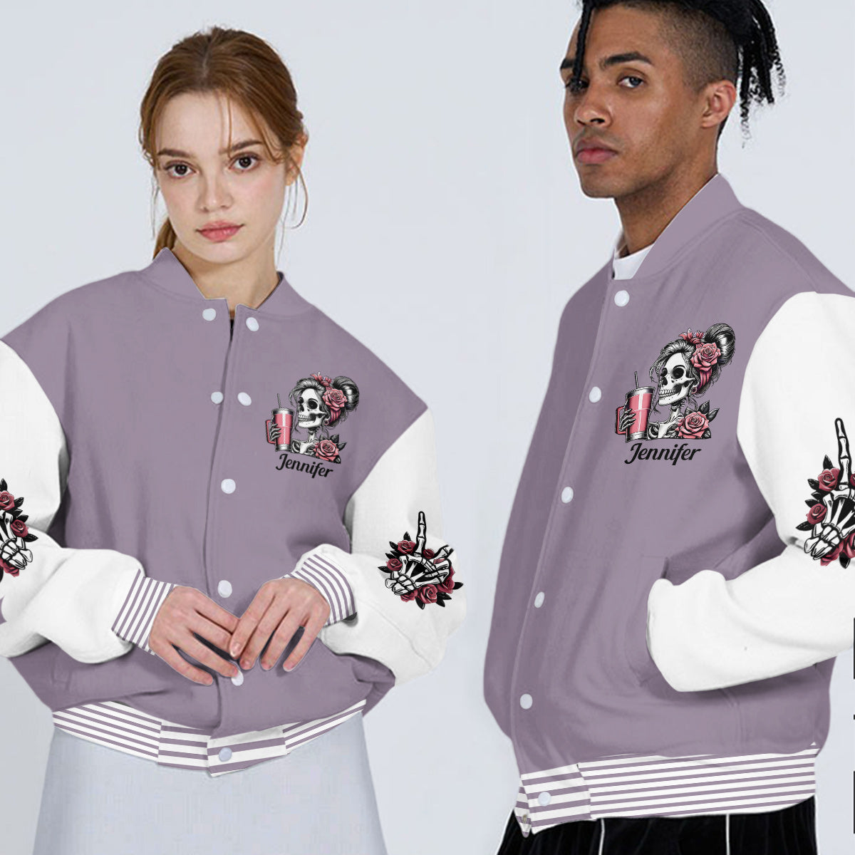 Cooler Totenkopf – personalisierte Totenkopf-Collegejacke