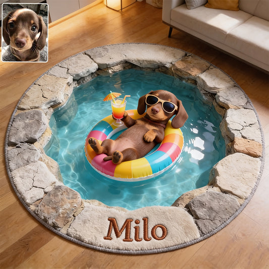 Ambiance d'été - Tapis tufté antidérapant personnalisé pour chien