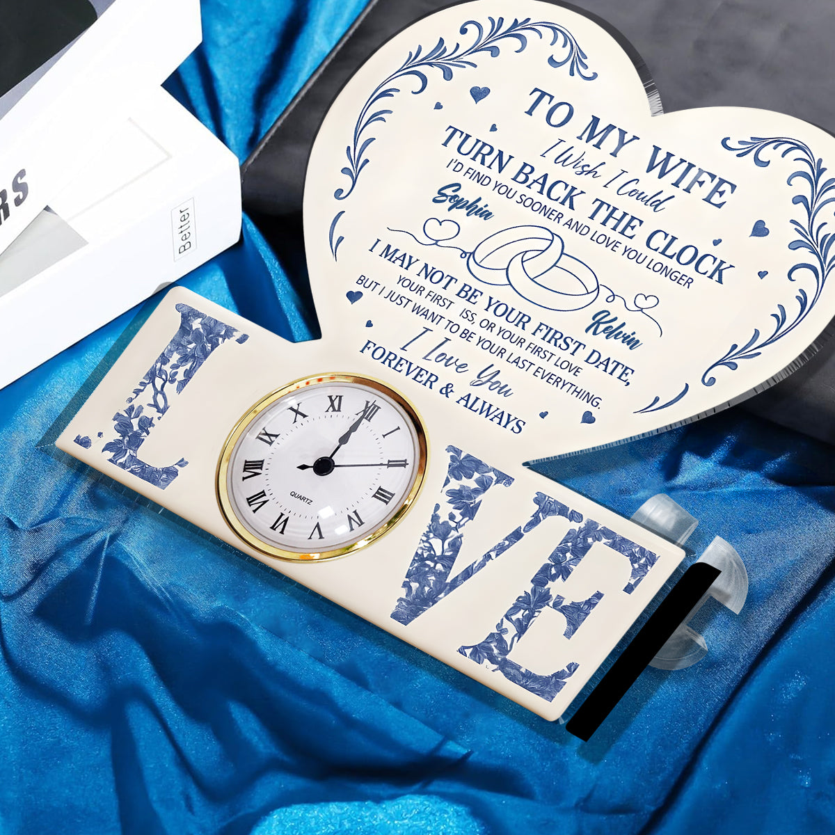 Anniversary Gift I Wish I Could Turn Back The Clock - Personalized Couple Acrylic Clock Plaque