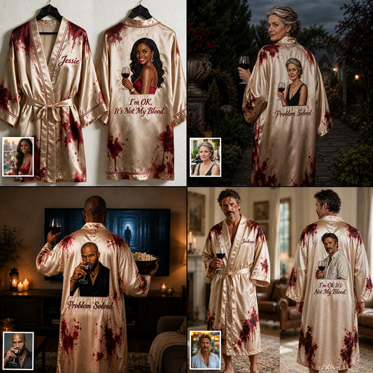 Blutige - Personalisierte Satin-Weinrobe