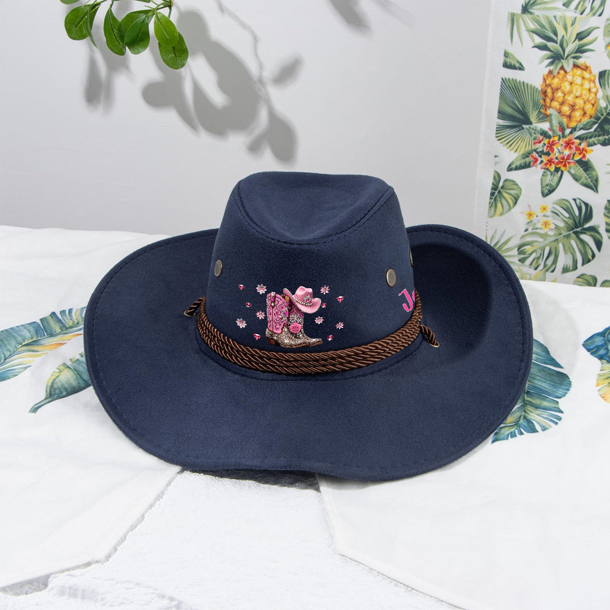 Cowgirl Stay Wild - Chapeau de cowboy personnalisé à large bord « Cowgirl Stay Wild »