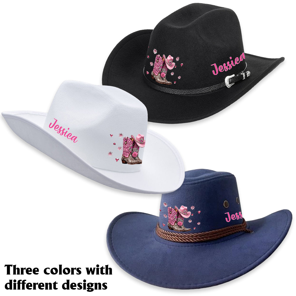 Cowgirl Stay Wild - Chapeau de cowboy personnalisé à large bord « Cowgirl Stay Wild »