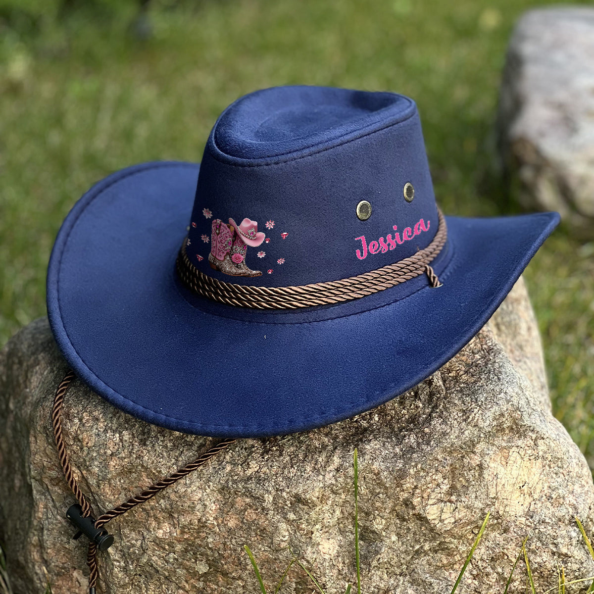 Cowgirl Stay Wild - Chapeau de cowboy personnalisé à large bord « Cowgirl Stay Wild »