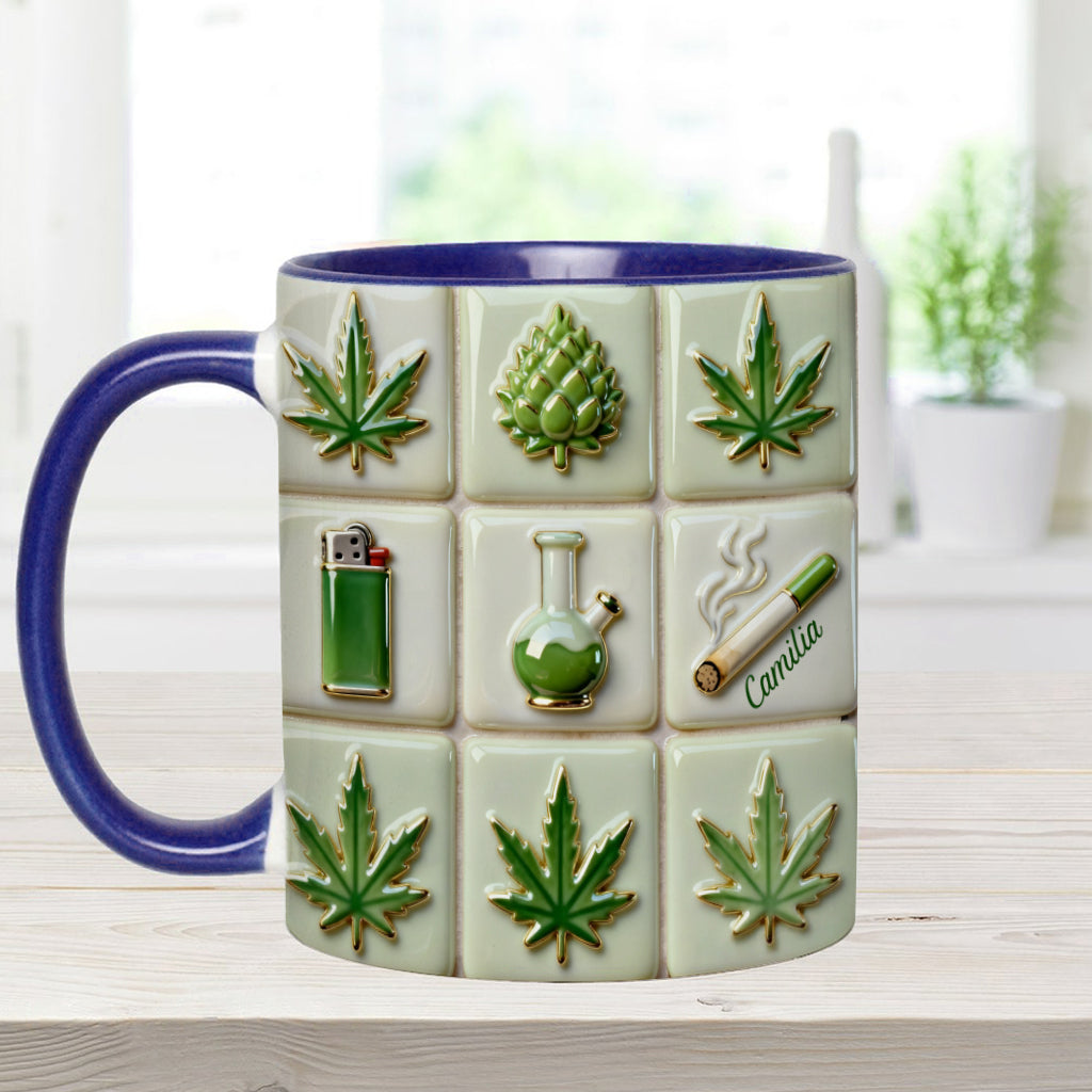 Green Magic Leaf - Personalized Weed Accent Mug