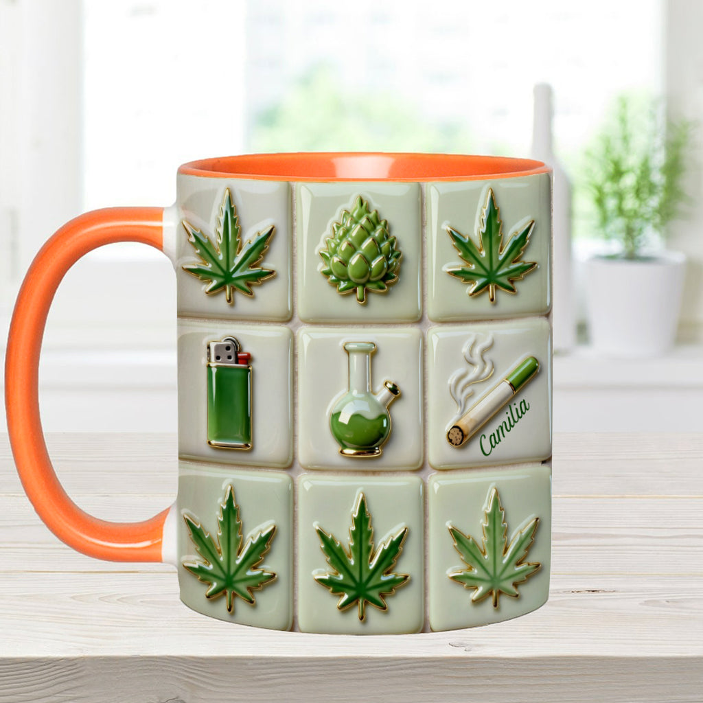 Green Magic Leaf - Personalized Weed Accent Mug