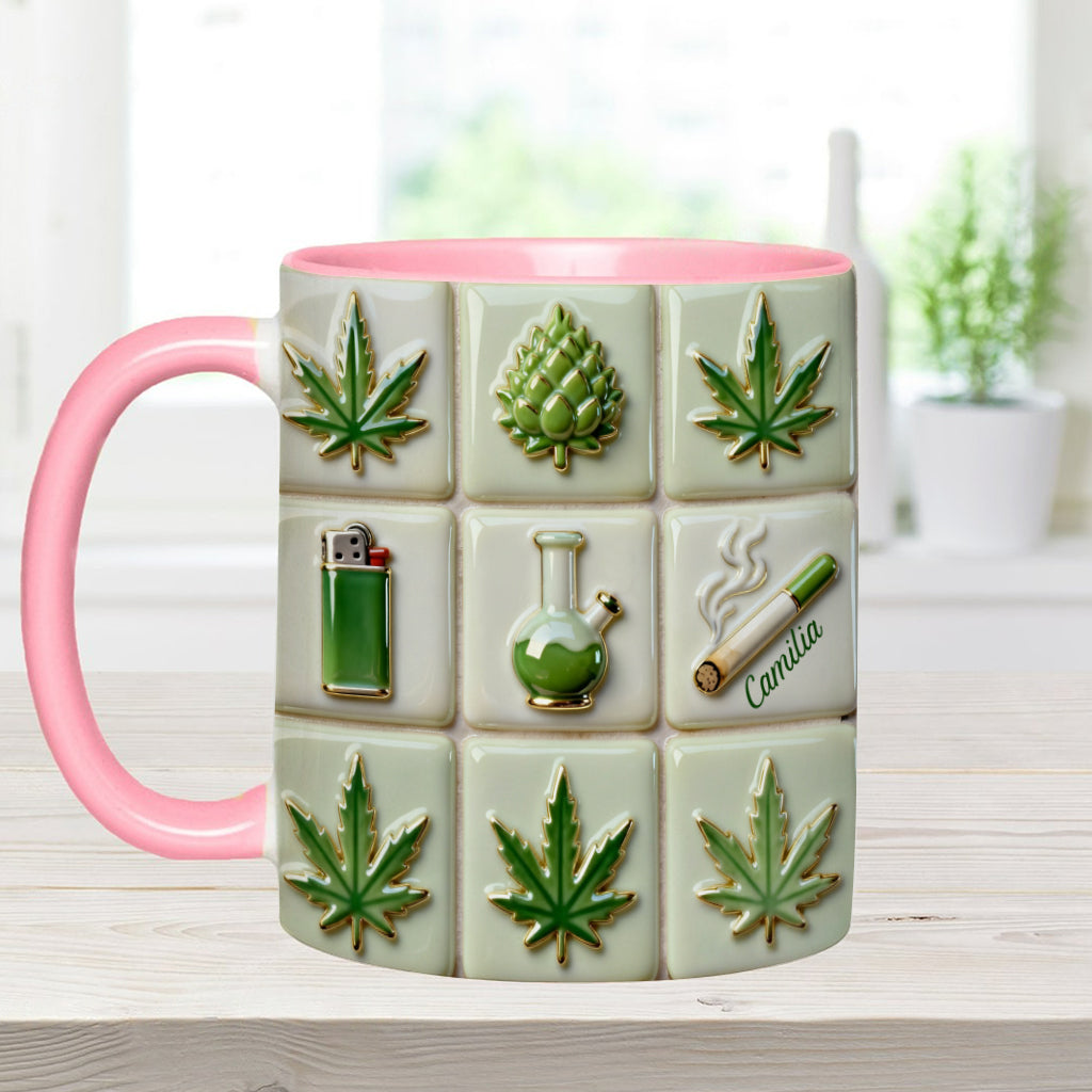 Green Magic Leaf - Personalized Weed Accent Mug