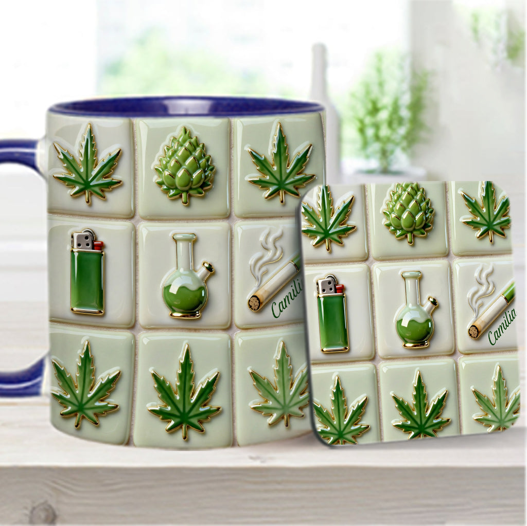 Green Magic Leaf - Personalized Weed Accent Mug