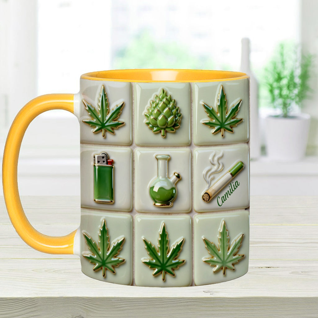 Green Magic Leaf - Personalized Weed Accent Mug