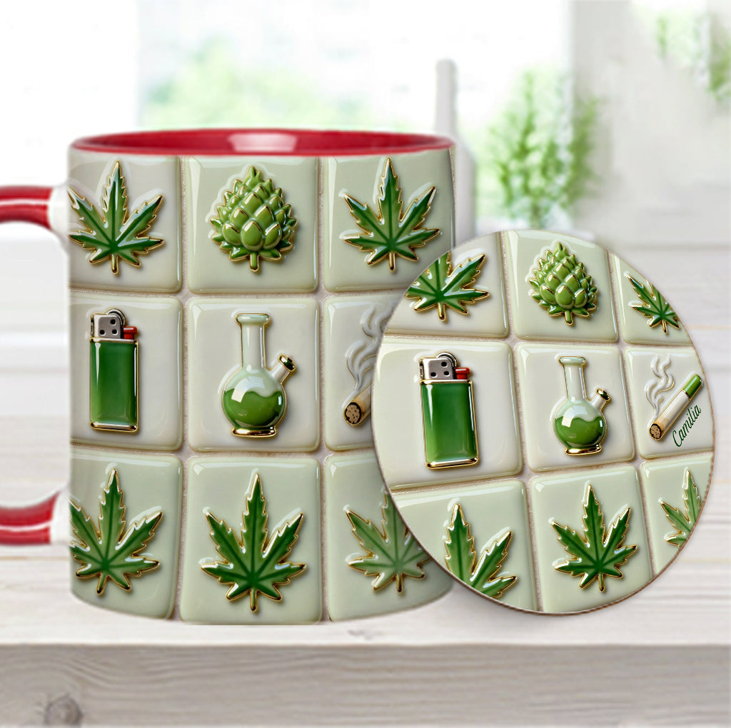 Green Magic Leaf - Personalized Weed Accent Mug