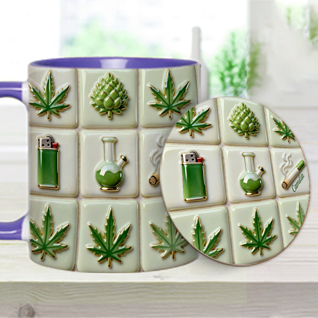 Green Magic Leaf - Personalized Weed Accent Mug