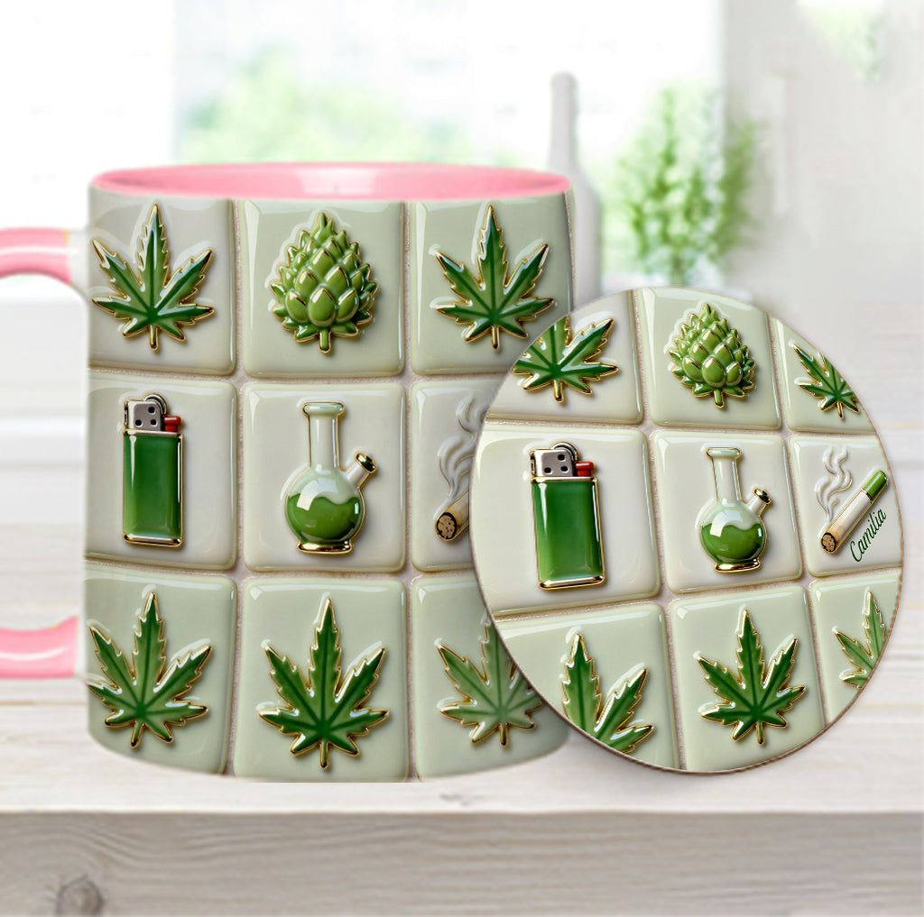 Green Magic Leaf - Personalized Weed Accent Mug