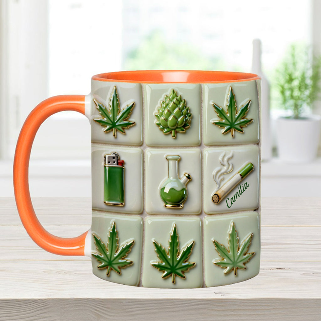 Green Magic Leaf - Personalized Weed Accent Mug